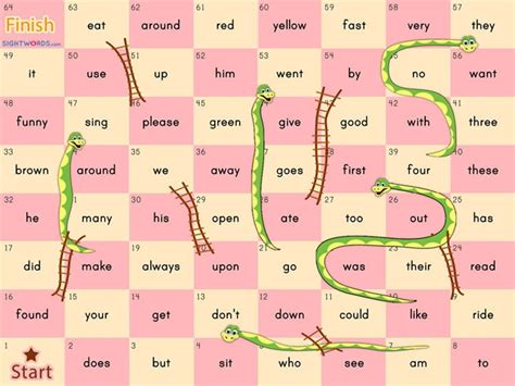 printable snakes  ladders sight word game homeschool giveaways