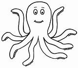 Outline Octopus Coloring Print sketch template