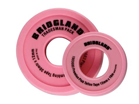 bridgland pink ptfe tape mm  mtr  reece