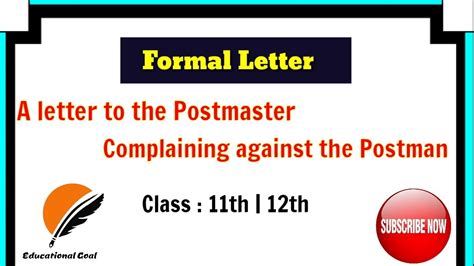 letter   postmaster complaining   postman formal