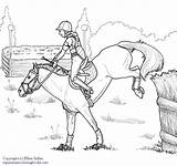 Jumping Horses Equestrian sketch template