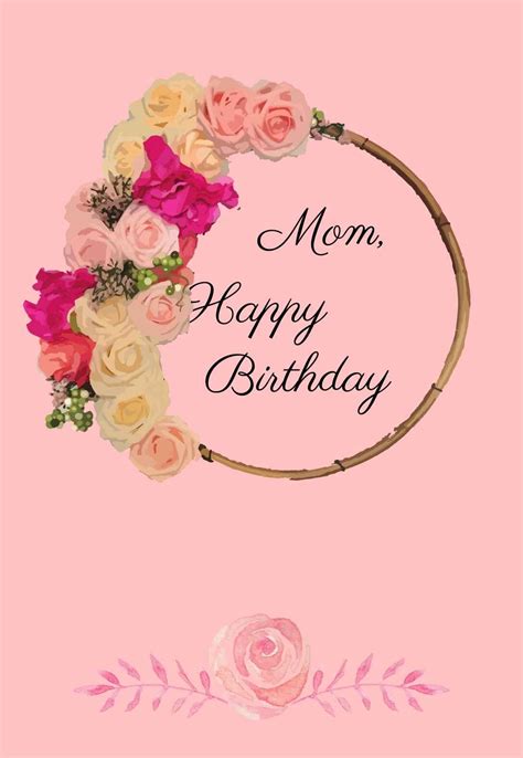 printable birthday card  mom