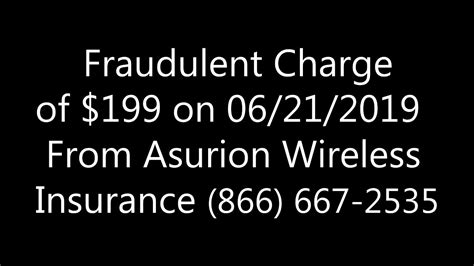 asurion wireless insurance  fraudulent charge  youtube