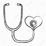 Stethoscope Coloring Drawing Heart Printable Getcolorings Clipartmag Color sketch template