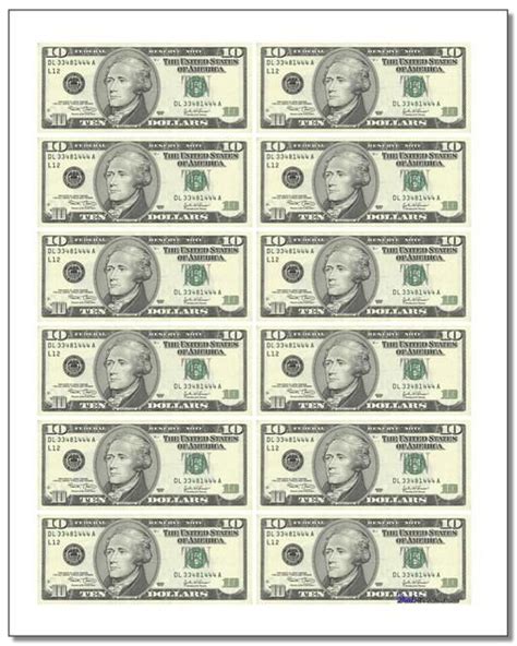 teach money math  printable play money sheets
