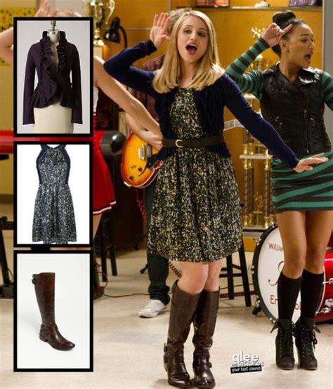 Wornontv Quinns’s Sequinned Dress With Navy Cardigan And Brown Boots