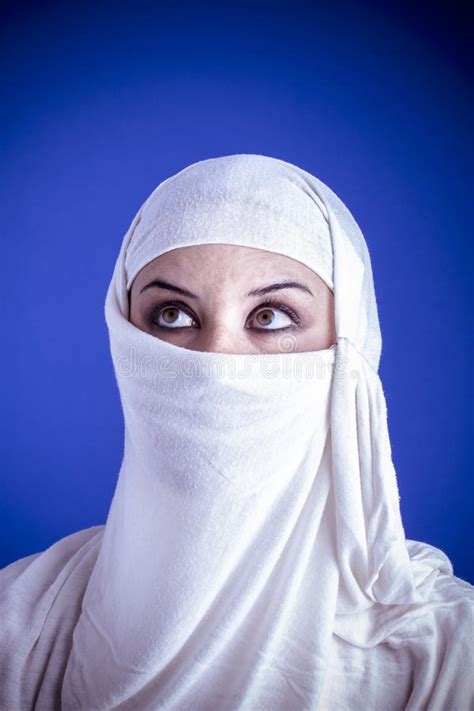 Islam Beautiful Arabic Woman With Traditional Veil On Her