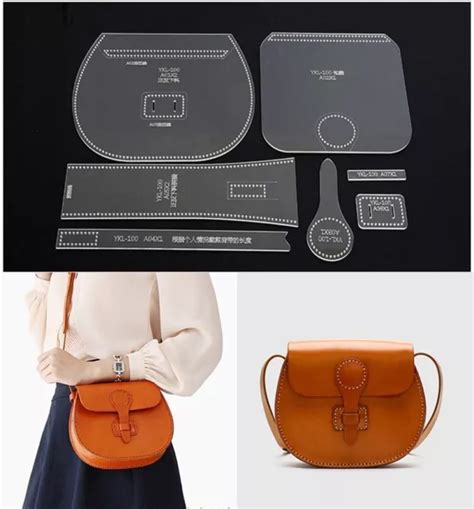 leather craft clear acrylic shoulder bag handbag pattern stencil