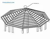 Gazebo Octagonal Blueprints Structural Air sketch template