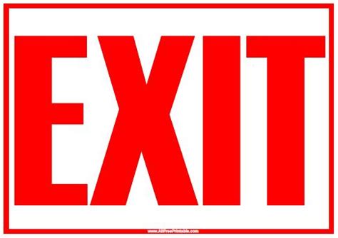 exit sign  printable