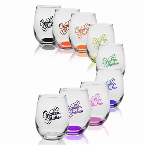 personalized  oz libbey stemless wine glasses  discountmugs stemless wine glasses