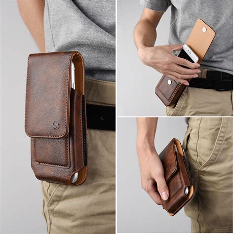 pu leather swivel belt clip phone pouch case holster  iphone  mini se  ebay