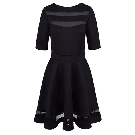 koop bandage sexy jurk  zomer zwarte jurk europese stijl dames knielengte