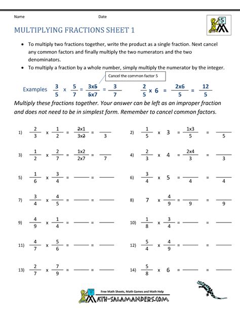 multiplying fractions word problems worksheet