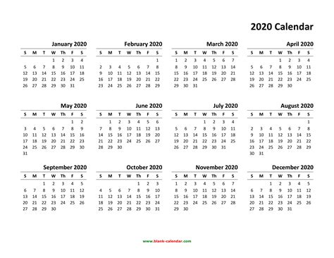 yearly calendar print