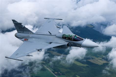 aircraft jet fighter saab jas  gripen warplane wallpaper resolutionx id