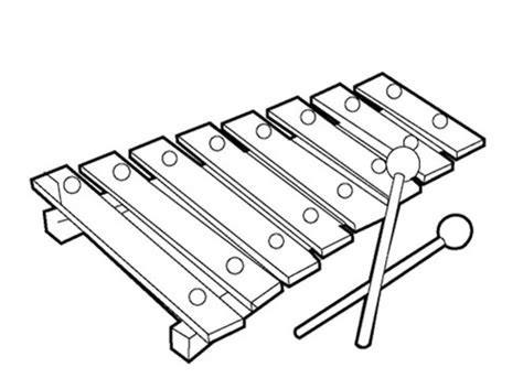 xylophone coloring page clipart