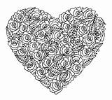Coloring Rose Adult Garden Pages Heart Drawing Printable Color Adults Favecrafts Mandala Valentine Book Drawings Books Words Getdrawings Getcolorings Choose sketch template