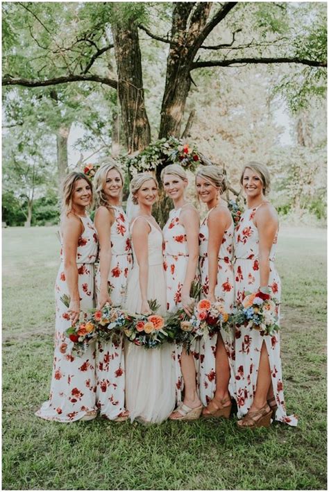 floral bridesmaid dresses   latest trend  wedding party attire
