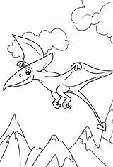 Pterodactyl Colouring Printable Dinosaurs sketch template
