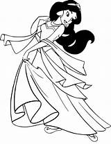 Princesse Jasmine sketch template