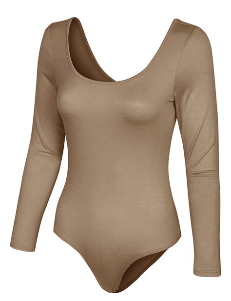Long Sleeve Scoop Neck Bodysuit With Snap Button Closure Kogmo
