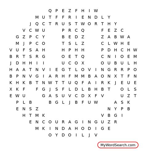 kindness word search