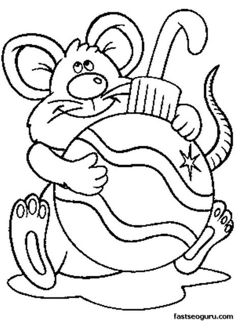 printable mouse  christmas decorations coloring pages  kids
