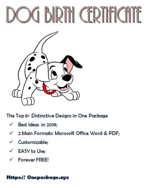 puppy birth certificate  printable distinctive ideas dog birth