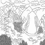 Coloring Pages Avalanche Mountains Mountain Colorado Scenery Printable Andes Getdrawings Drawing Comments Coloringhome Color sketch template