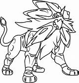 Pokemon Solgaleo Legendary Coloring Pages Printable Copy Sun sketch template