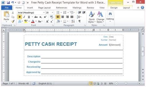 petty cash receipt template  word   receipts  page