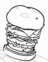 Coloriage Hamburguesa Imprimer Stacked Hamburgers Bestcoloringpagesforkids Gros sketch template