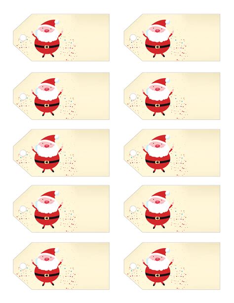 printable christmas gift tags  santa