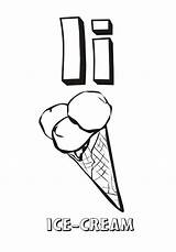 Letter Ice Cream Learn Coloring Color sketch template