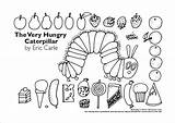 Caterpillar Hungry Coloring Pages Very Food Colouring Choose Board Party sketch template