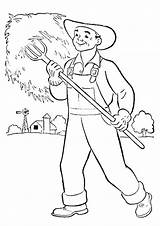 Coloring Pages Community Career Helpers Workers Printable Farmer Coloring4free Color Getcolorings Farm Template sketch template