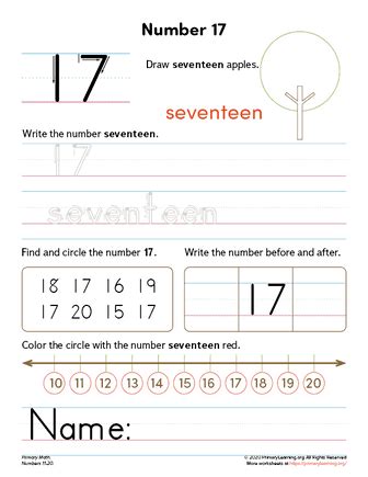 number  worksheet primarylearningorg