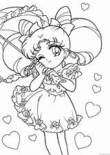 Moon Sailor Coloring Pages Chibiusa Coloring4free Related Posts sketch template