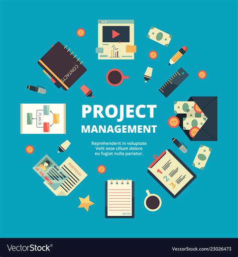 project management background concept  office vector image