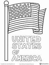 Coloring Flag American Pages United States Printable America Sheets Worksheets Colouring Kids Myteachingstation sketch template