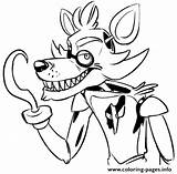 Coloring Fnaf Foxy Five Nights Pages Freddys Printable Color sketch template