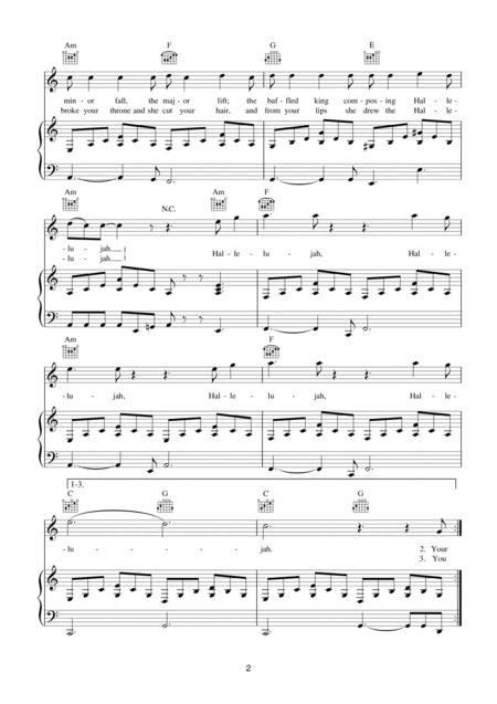 hallelujah by leonard cohen leonard cohen digital sheet music for