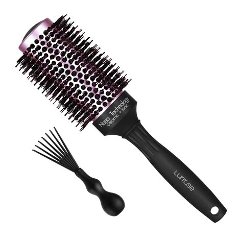 1pc roller hair brush natural boar bristles round nano roller comb