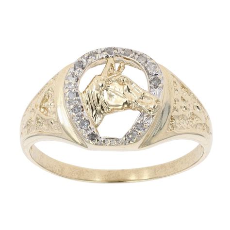 ct yellow gold ct diamond horseshoe ring ramsdens jewellery