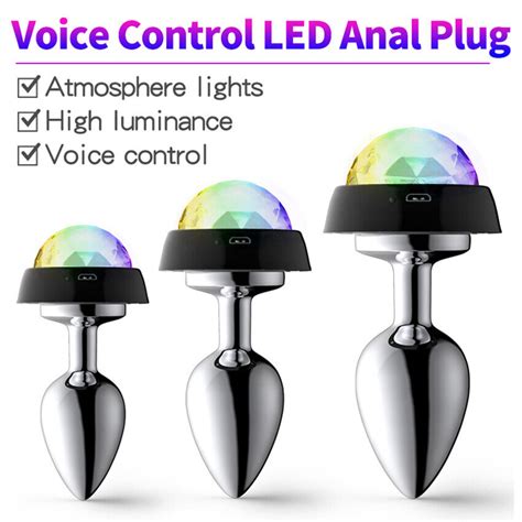 Voice Control Butt Plug Led Light Up Anal Sex Toy Bdsm Anal Play Toy