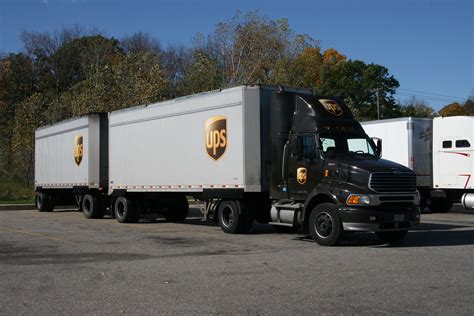 ford sterling ups truck double trailer ups truck flickr