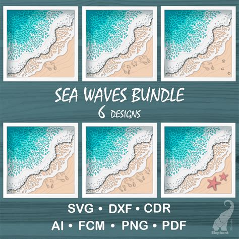 layered sea waves bundle  designs svg  cricut dx inspire