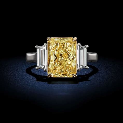 carat fancy intense yellow  radiant diamond ring rosenberg