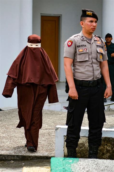 indonesia s first female flogging squad lashes criminal